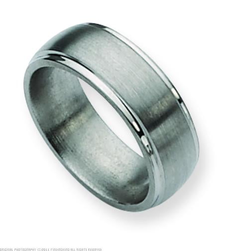 Titanium SS 8mm Satin Mens Wedding Ring Band Size 9 